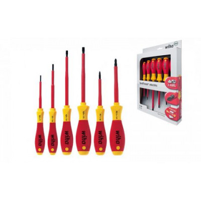 WH-25477 Набор отверток SoftFinish electric со шлицем и Pozidriv 6 шт. 25477 WIHA